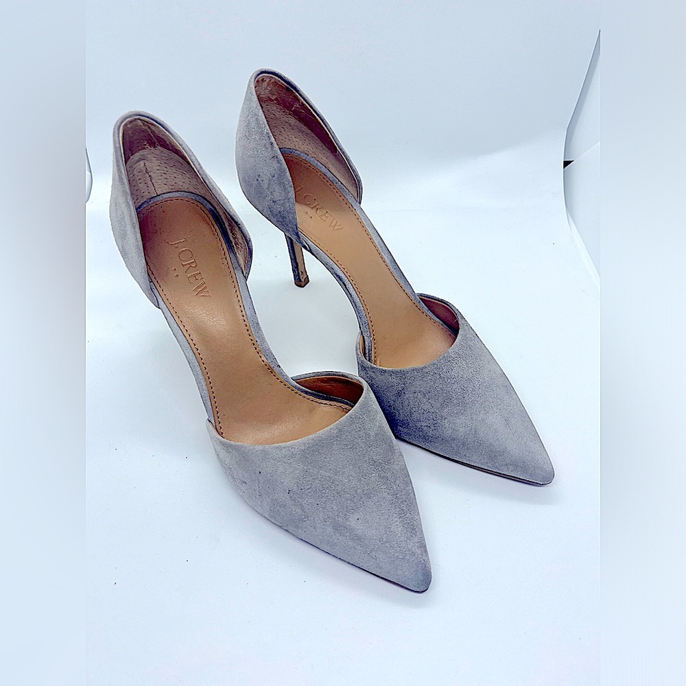 J. Crew Grey suede heels